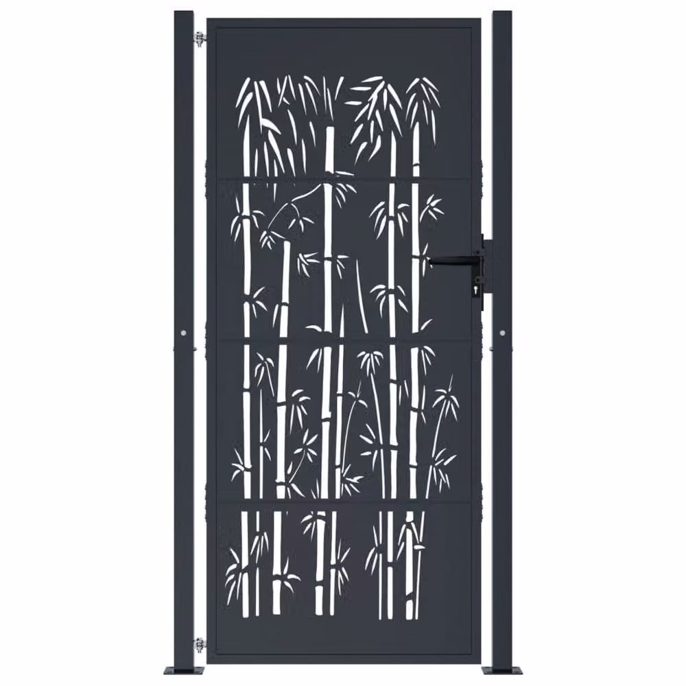 Berkfield Home Garden Gate in Anthracite Grey Steel, W: 105 cm, H: 205 cm – 3
