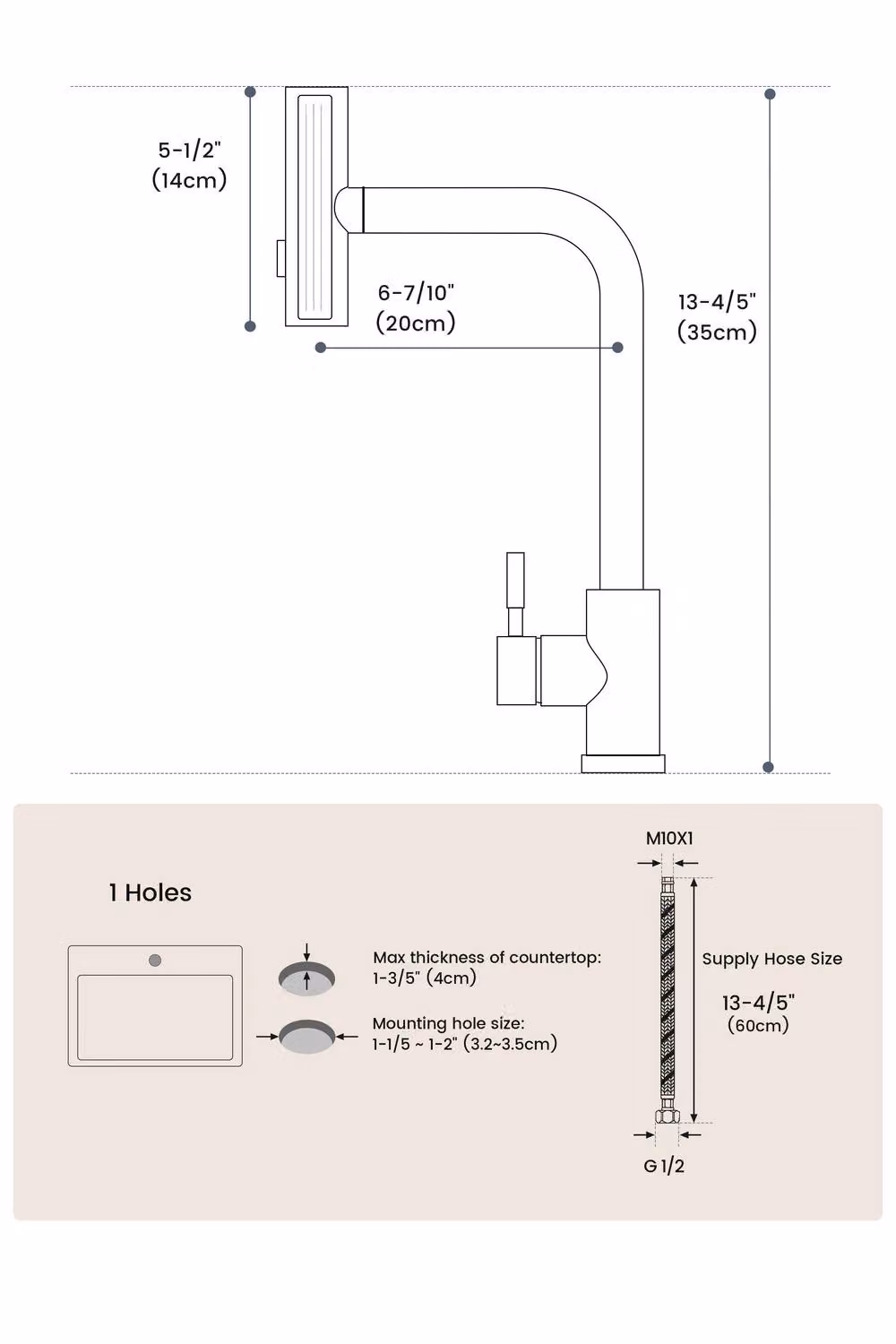 JANLEMNY Brushed Gold Waterfall Pull-Out Spray 3-Function Kitchen Mixer Tap – 3