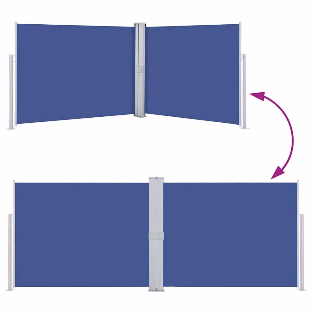 Berkfield Home Blue Retractable Roller Side Awning for Garden, Balcony or Terrace, W/H: 140 x 1000 cm – 4