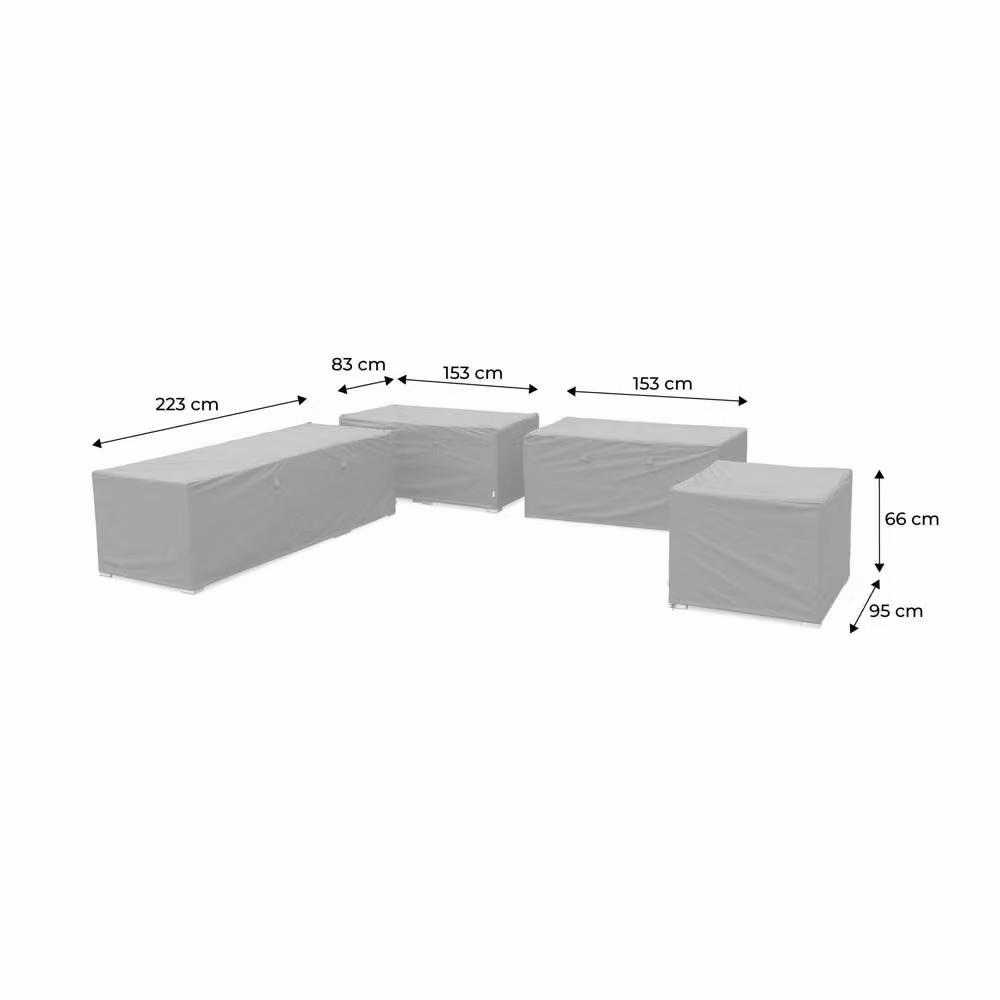sweeek Water-Repellent Polyester Protective Covers for Venezia Garden Sofa Set in Dark Grey – 3