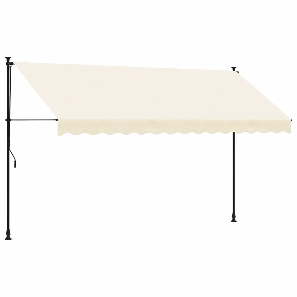 Berkfield Home Retractable Folding Arm Awning in Cream with Steel Frame, W: 350 cm, D: 150 cm – 2