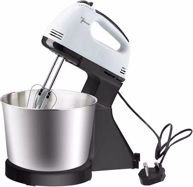 VOGREX 7 Speed Electric Stand Mixer with Multi Bowl and Dough Beater, White