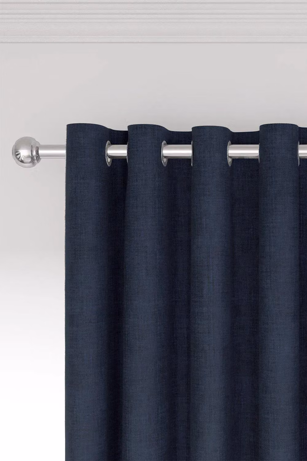 Nalu Kalo Lined Eyelet Curtains in Blue and Silver, Width: 167 cm, Height: 183 cm – 4