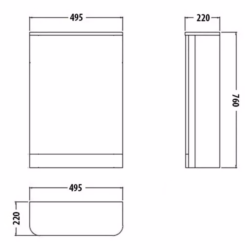 Clifton Basalt Grey Back to Wall WC Unit W/D/H: 49.5 x 76 x 26 cm – 3