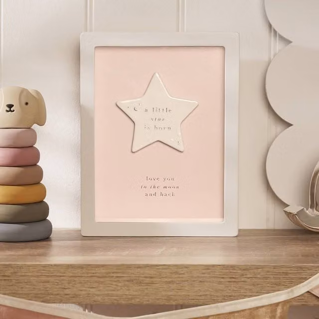 Bambino by Juliana Little Star Pink Framed Tabletop Plaque