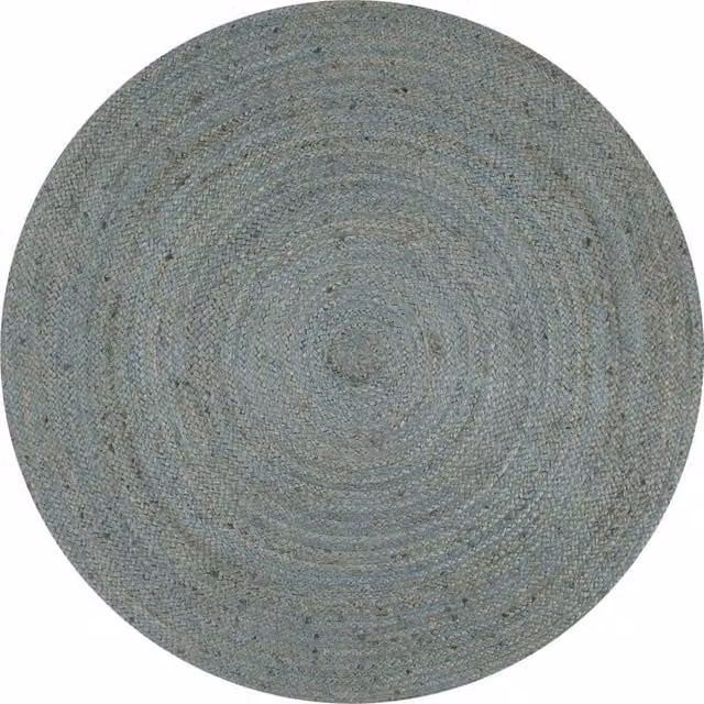 Berkfield Home Handmade Braided Jute Round Rug in Green, Diameter: 100 cm – 1