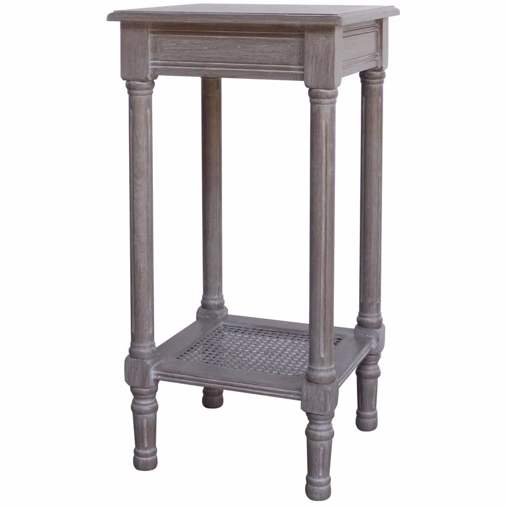 Wyld Haus Laurelbrook Rattan Small Side Table in Grey, W/D/H: 36.0 x 36.0 x 72.0 cm – 3