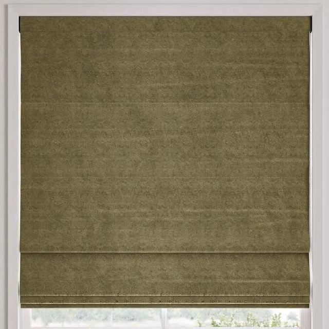 William Morris At Home Lodden Floral Embroidery Made to Measure Blackout Roman Blind in Sage Green