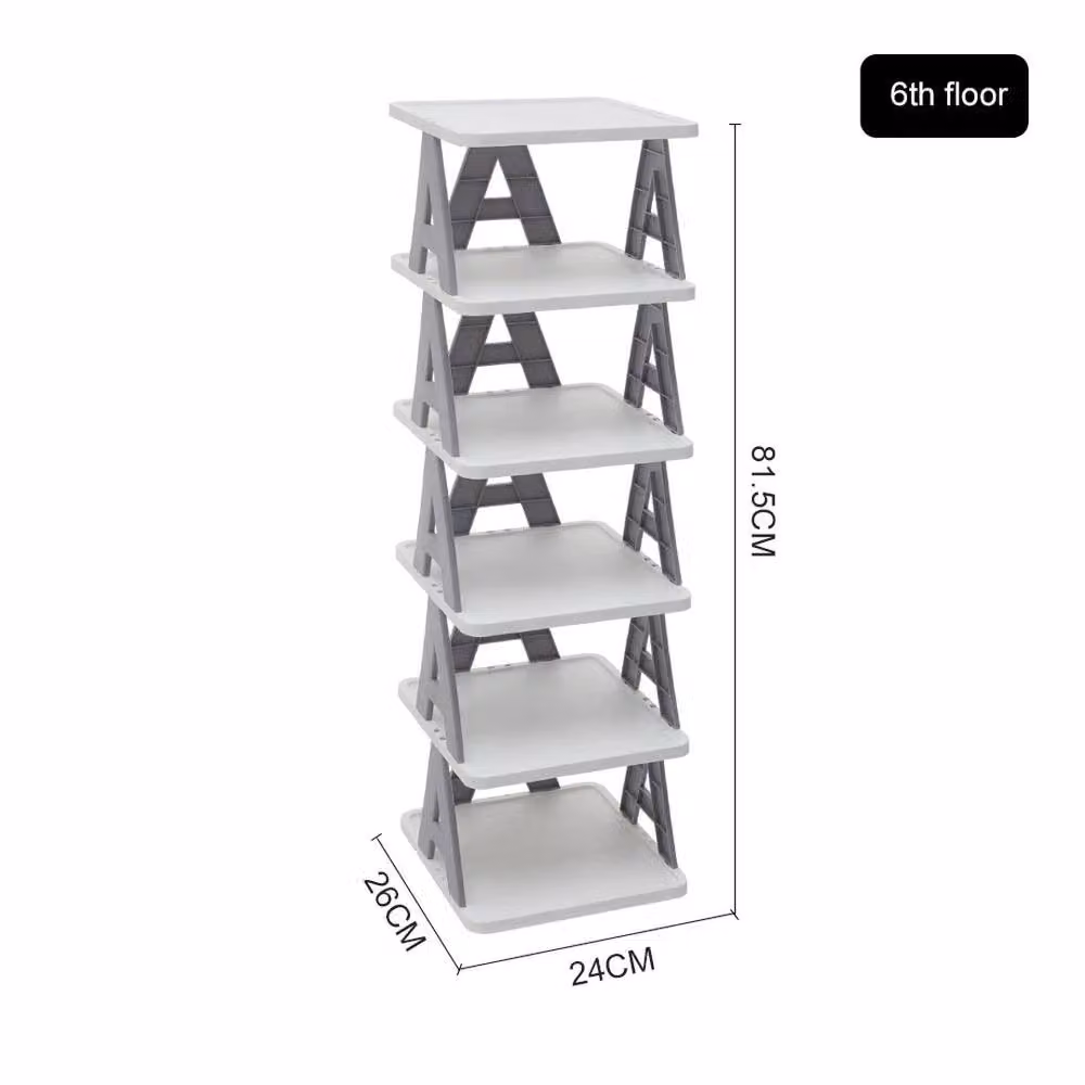 VOGREX 6 Tier White Plastic Shoe Rack for Hallway Storage – 2