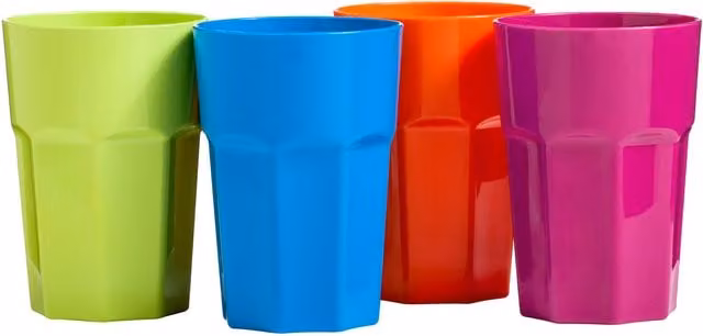 Orsina Set of 4 Multicolour Plastic Round Tumblers, 440ml