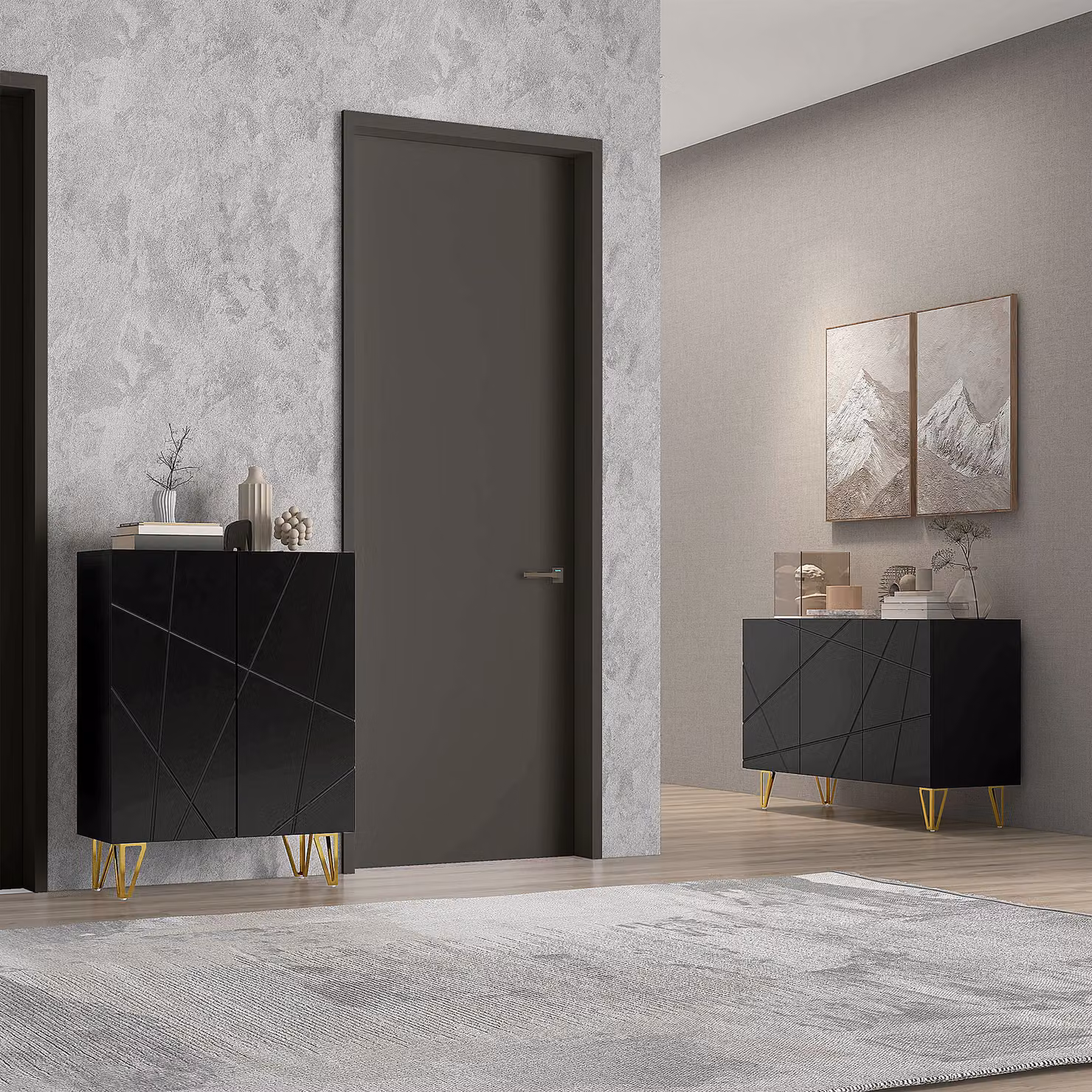 HOMCOM Modern Luxe High Gloss White Sideboard with Hairpin Legs – 6