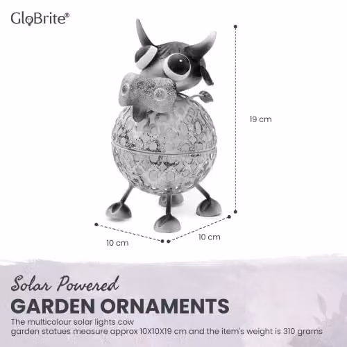 Globrite Metal Cow Solar Garden Ornament with Multicolour Changing LED Lights – 2