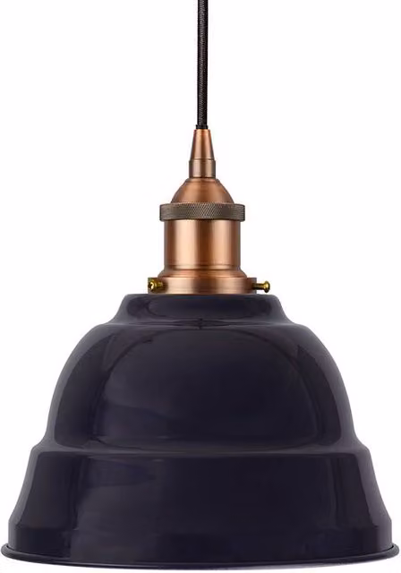 SE Home Lincoln Round Pendant Light in Navy Blue and Matt Antique Copper