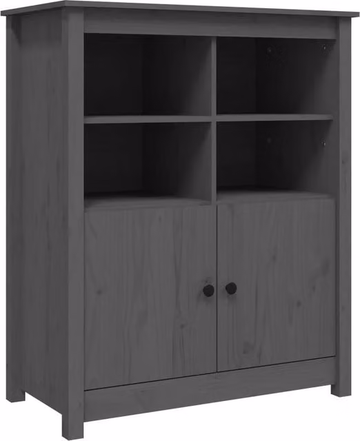 Berkfield Home Grey Rustic Solid Wood Pine Sideboard W/D/H: 83 x 41.5 x 100 cm – 1