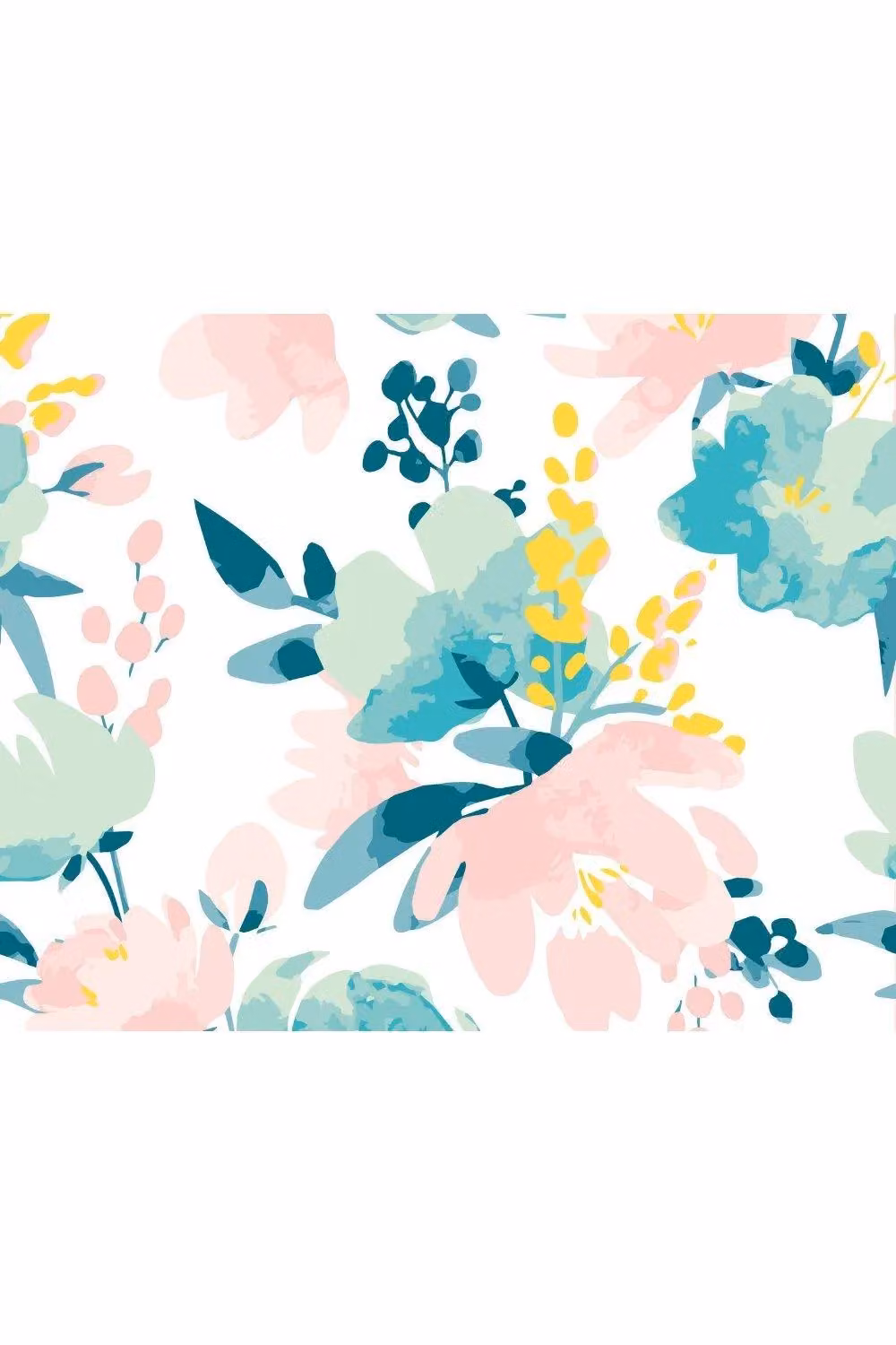 Origin Murals Graphic Flower Wall Mural in Pink and Multicolour, W: 300 cm, H: 240 cm – 2