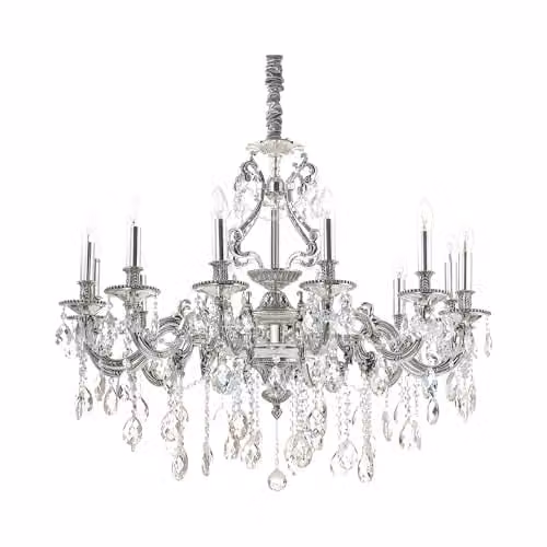 Netlighting Gioconda 12-Light Silver Crystal Suspended Pendant Light