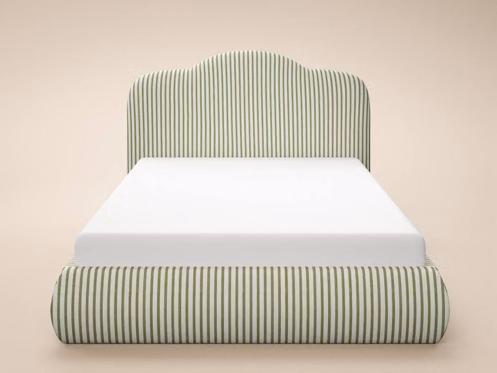 Solace+Co Skylynn Cloud Upholstered Ottoman Bed in Green and Brown Fabric, W/D: 180 x 200 cm – 3