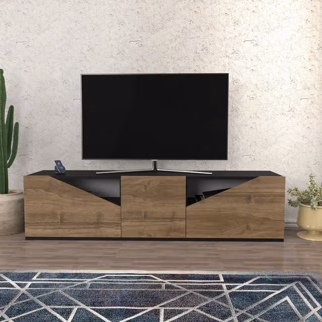 Carson Modern TV Unit in Anthracite and Wenge