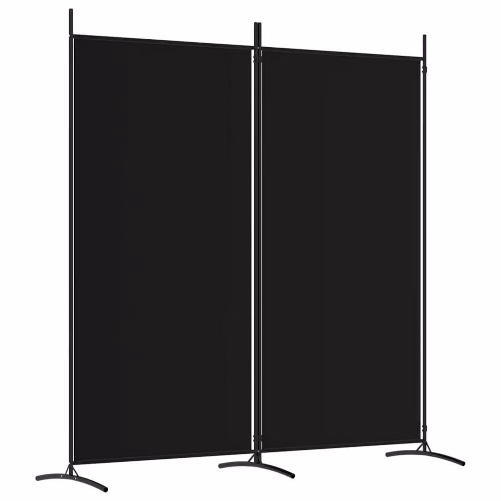 Berkfield Home 2-Panel Room Divider in Black Metal, H 175 cm x W 180 cm – 3
