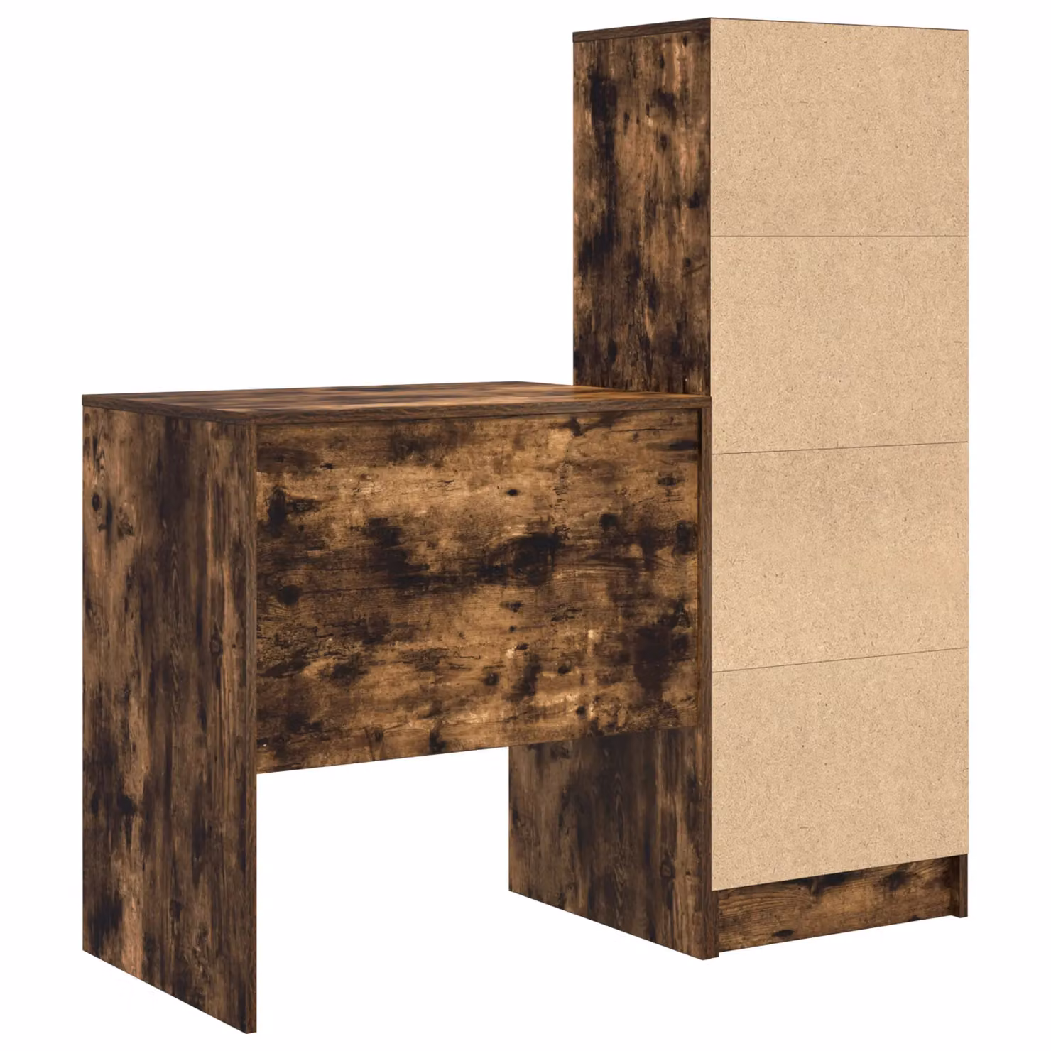 Berkfield Modern Writing Desk with Storage in Smoked Oak Brown Engineered Wood – 4