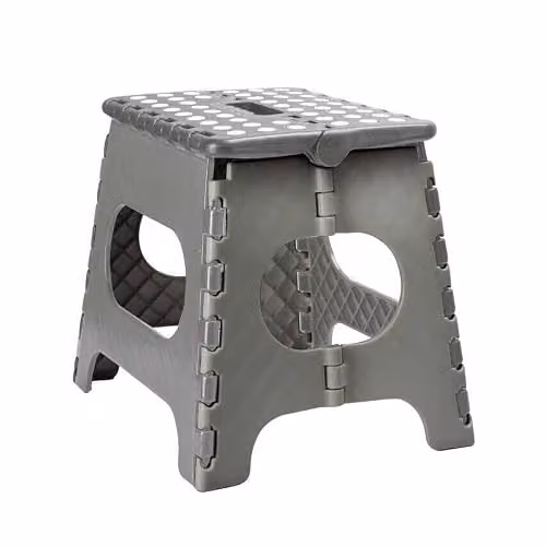 MantraRaj Lightweight Foldable Step Stool in Grey, Small – 1