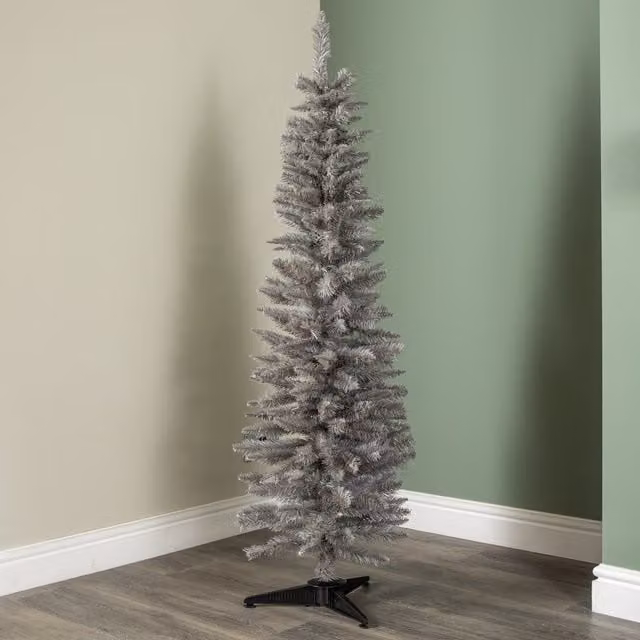 E-Stores Direct Grey Slim Artificial Christmas Tree, Height: 150 cm