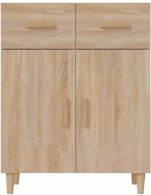 Berkfield Home Sonoma Oak Sideboard in Beige, W/D/H: 69.5 x 34 x 90 cm