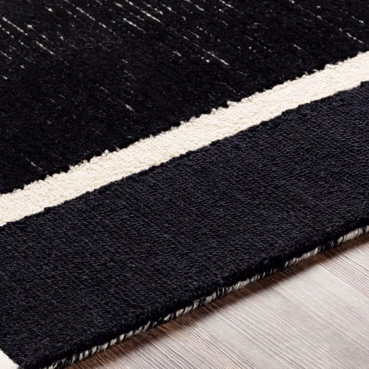 Livabliss Brooklyn Hand-Tufted Wool Modern Geometric Rug in Cream and Black, W: 180 cm, D: 250 cm – 3