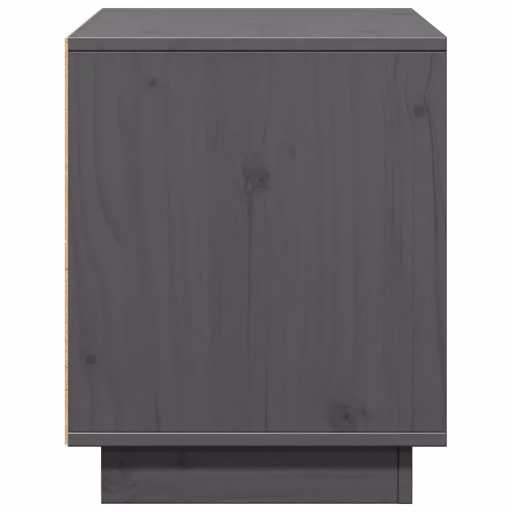 Berkfield Home Rustic Grey Solid Wood Pine TV Cabinet W/D/H: 74 x 35 x 44 cm – 6