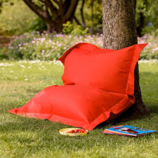 ICON Kids Bazaar Bag Pink and Red Indoor Outdoor Bean Bag with Filling Included