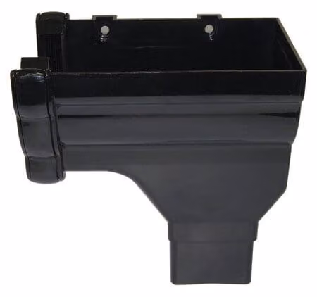 FloPlast Ogee Black Stopend Outlet Right Hand