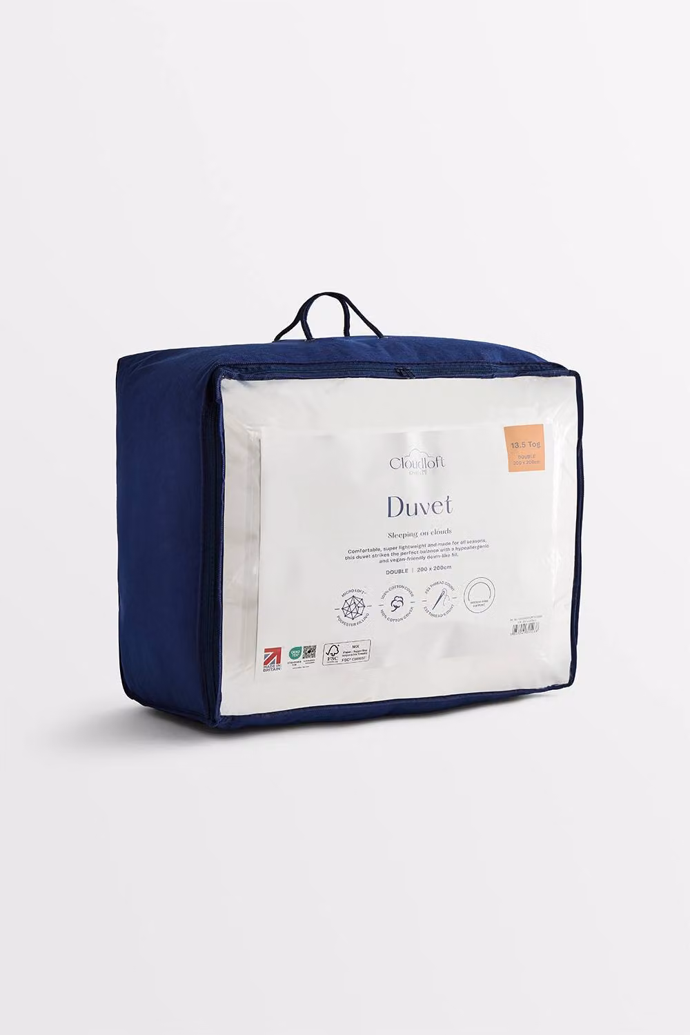 Christy Cloud Loft Breathable Winter 13.5 Tog Microfibre Duvet in White, W/D/H: 135 x 200 cm – 2