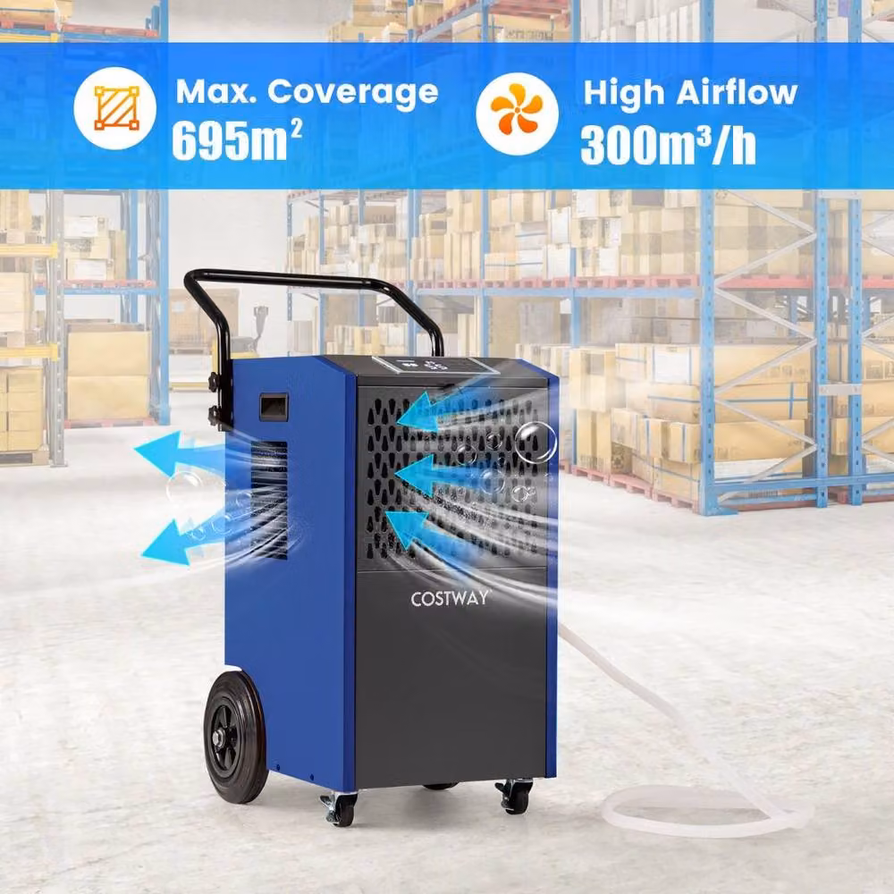 Costway Commercial Industrial Dehumidifier, 73 L/Day, Blue – 3