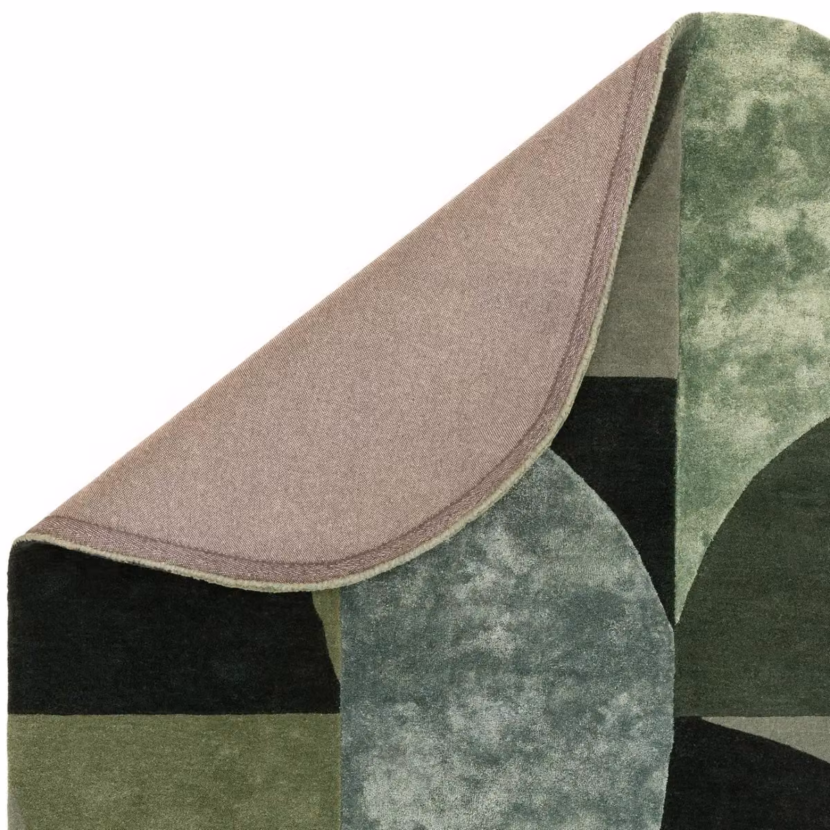 The Rug Shop UK Green Handmade Geometric Abstract Wool and Viscose Rug W: 200 cm, D: 300 cm – 3