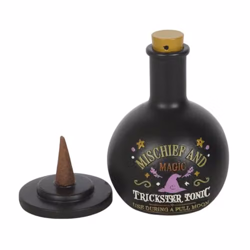 Something Different Wholesale Mischief and Magic Potion Bottle Incense Cone Holder, Black, H 12.5 x W 8.0 x D 8.0 cm – 3