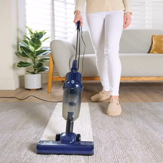 Clarsen 2-in-1 Bagless Vacuum Cleaner in Blue with Washable HEPA Filter and Hard Floor Nozzle – 1