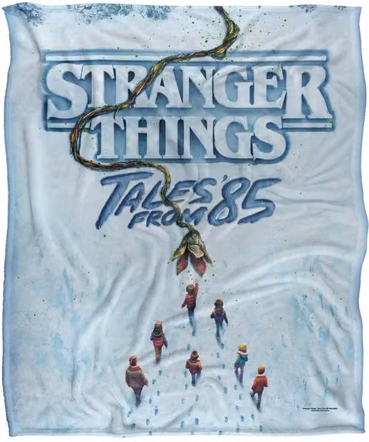 Netflix Stranger Things Tales From 85 Snow Poster Multicolour Fleece Throw Blanket, W/D/H: 91 x 147 cm