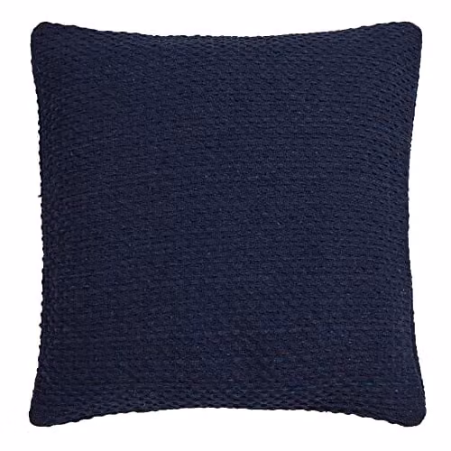 Drift Home Hayden Square Cotton Cushion Cover in Blue, W/D/H: 43 x 43 x 43 cm