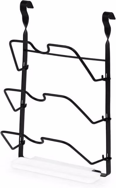 Hinsinc Black Wall Mounted Metal Saucepan Lid Rack, Width: 50 cm