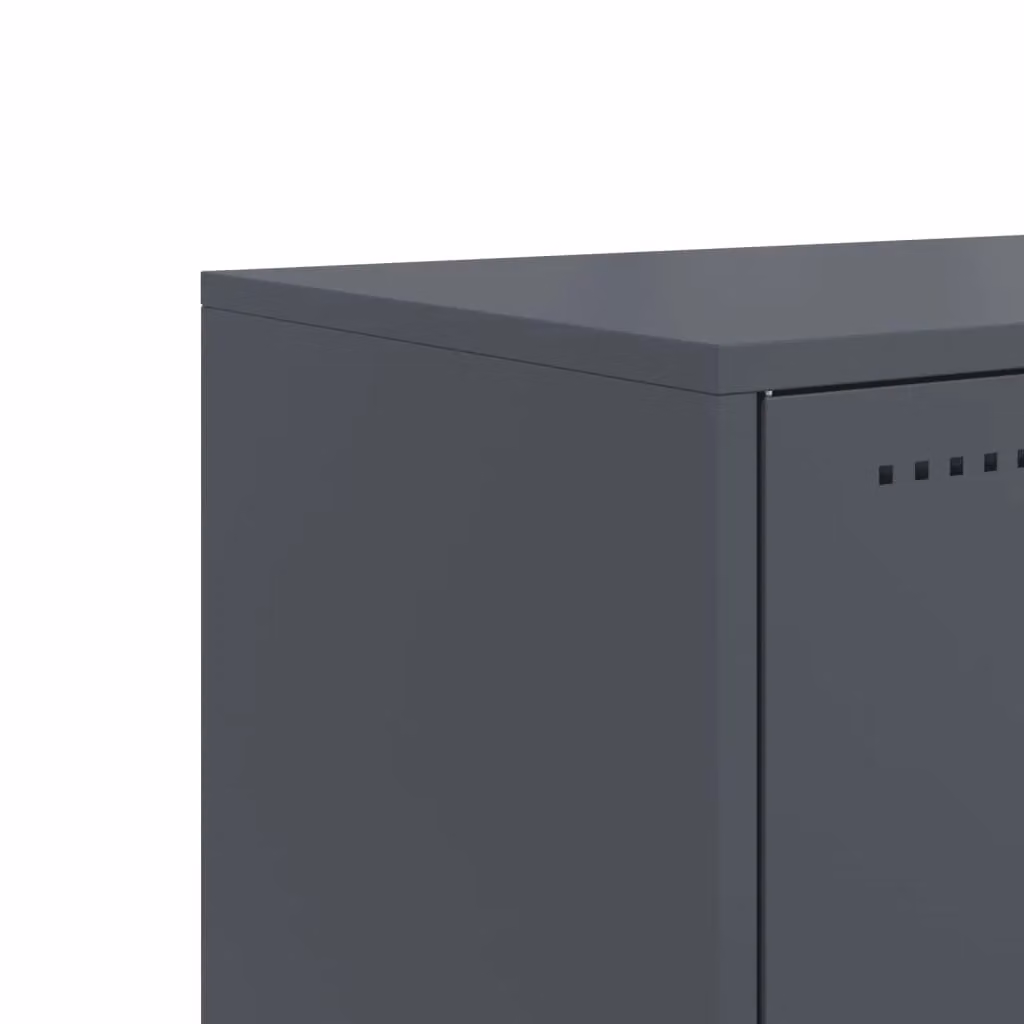 Berkfield Home Industrial Steel TV Cabinet in Anthracite, W/D/H: 68.5 x 39 x 60.5 cm – 5