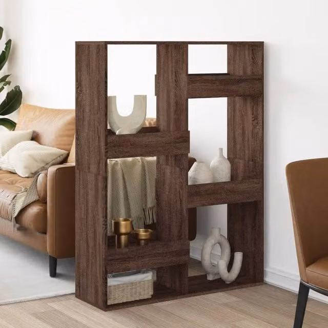 Berkfield Home Brown Oak Room Divider, W: 100 cm, D: 33 cm, H: 135 cm
