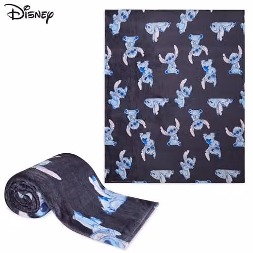 Disney Stitch Blue Multicolour Fleece Throw Blanket, W: 150 cm, D: 130 cm – 6