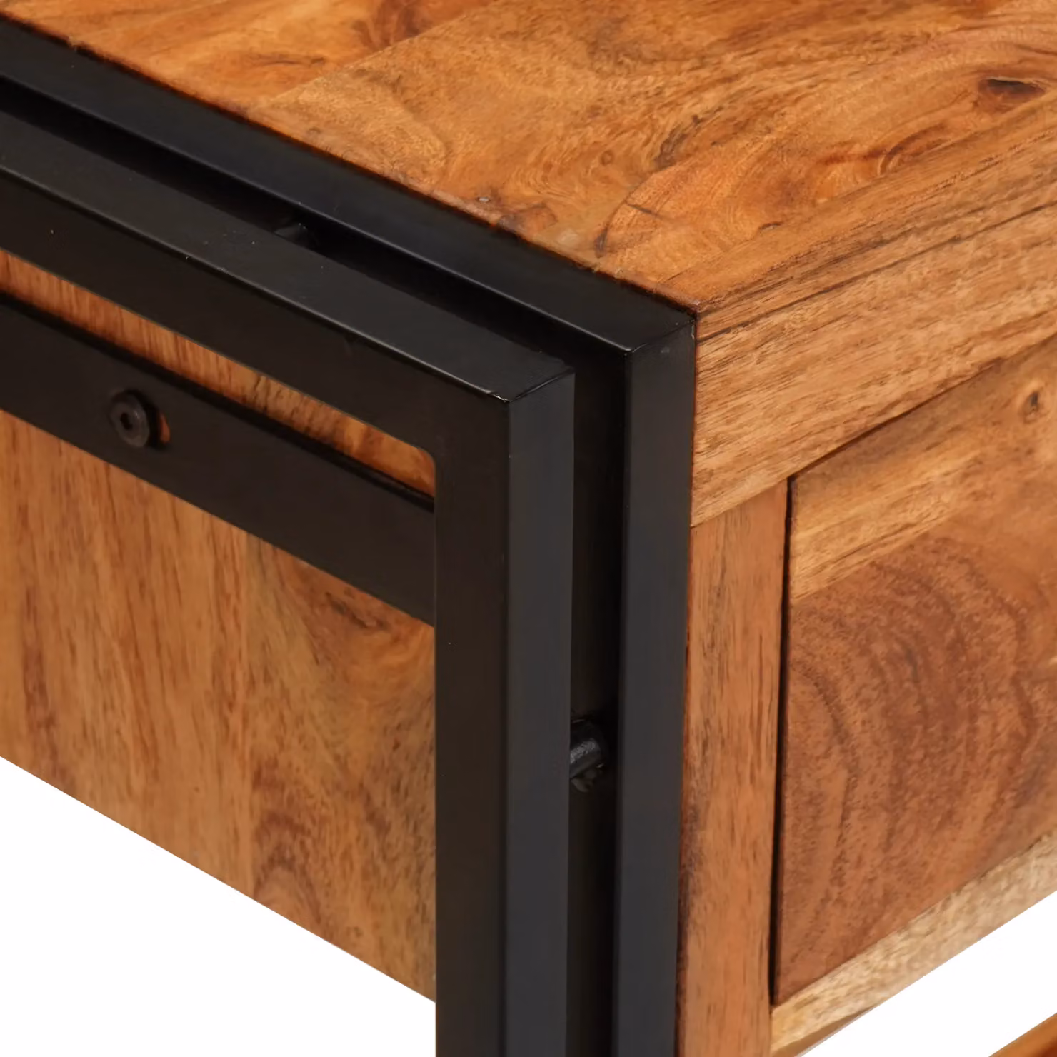 Berkfield Home Set of 2 Rustic Brown Solid Acacia Wood Console Tables, W: 160 cm, D: 33 cm, H: 75 cm – 4