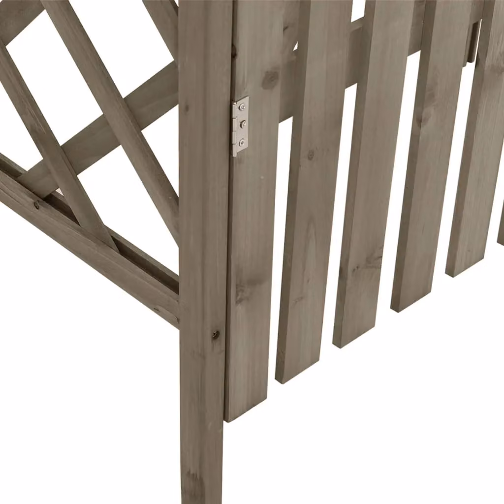 Berkfield Home Grey Solid Firwood Pergola with Gate, W/D/H: 116 x 40 x 204 cm – 3
