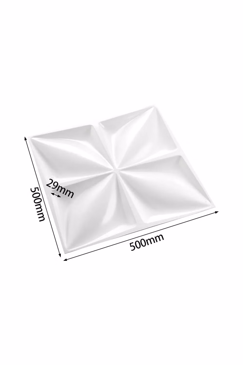 Living and Home 12 Pack White PVC 3D Diamond Geometric Decorative Wall Panels – 3