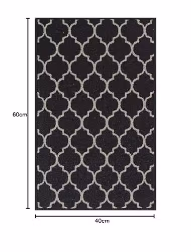 Serdim Rugs Havana Washable Non-Slip Door Mat, Black, W: 40 cm, D: 60 cm – 2