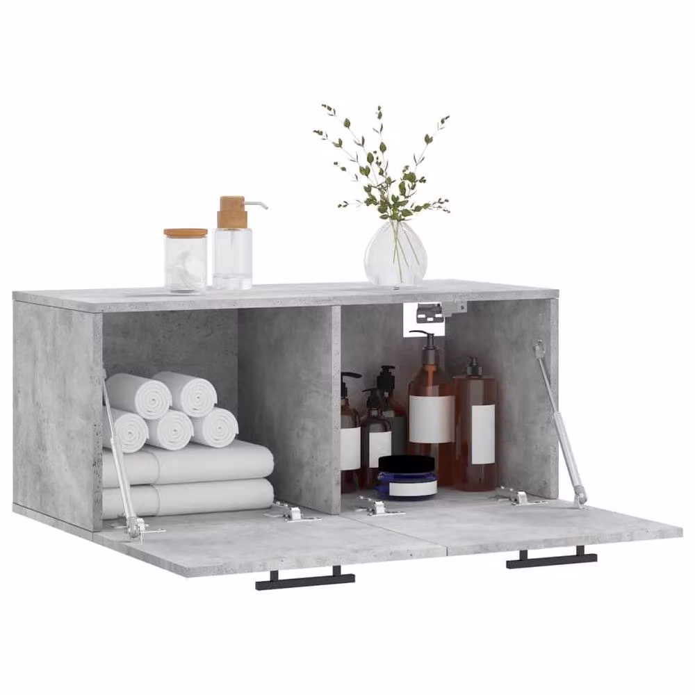Berkfield Home Wall Mounted Cabinet in Concrete Grey, W/D/H: 80 x 36.5 x 35 cm – 2
