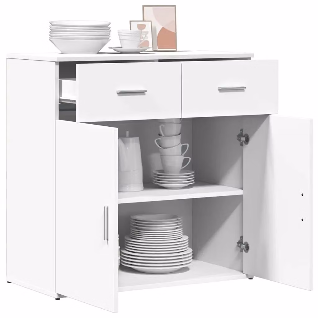 Berkfield Home Modern White Sideboard in Matt MDF, W/D/H: 79 x 38 x 80 cm – 2
