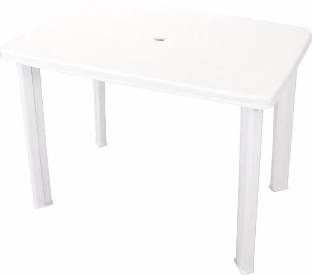 Berkfield Home White Plastic Garden Table W: 101 cm, D: 68 cm, H: 72 cm