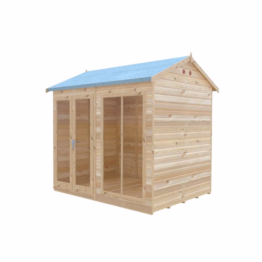 Shires Mayfield 8 x 6 Wood Summerhouse in Light Brown, W: 238 cm, D: 199 cm, H: 240.9 cm – 2